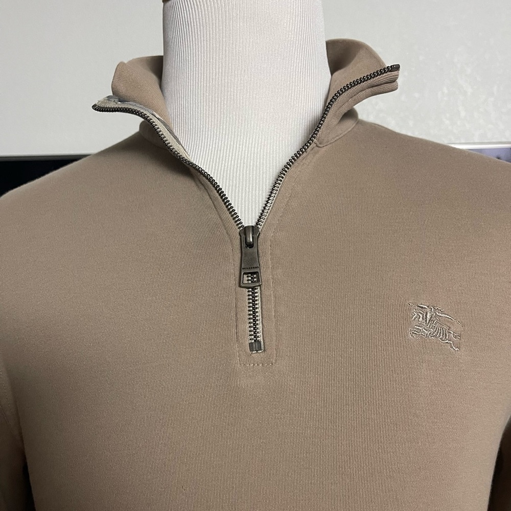 Burberry Men's Nova Check Half-Zip Pull up Rugby Jacket